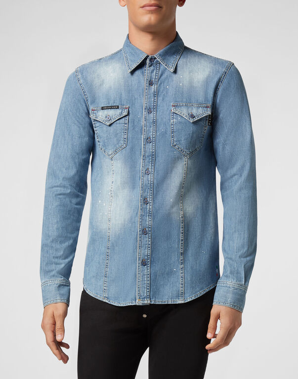 Denim Shirt Ls Gothic Plein