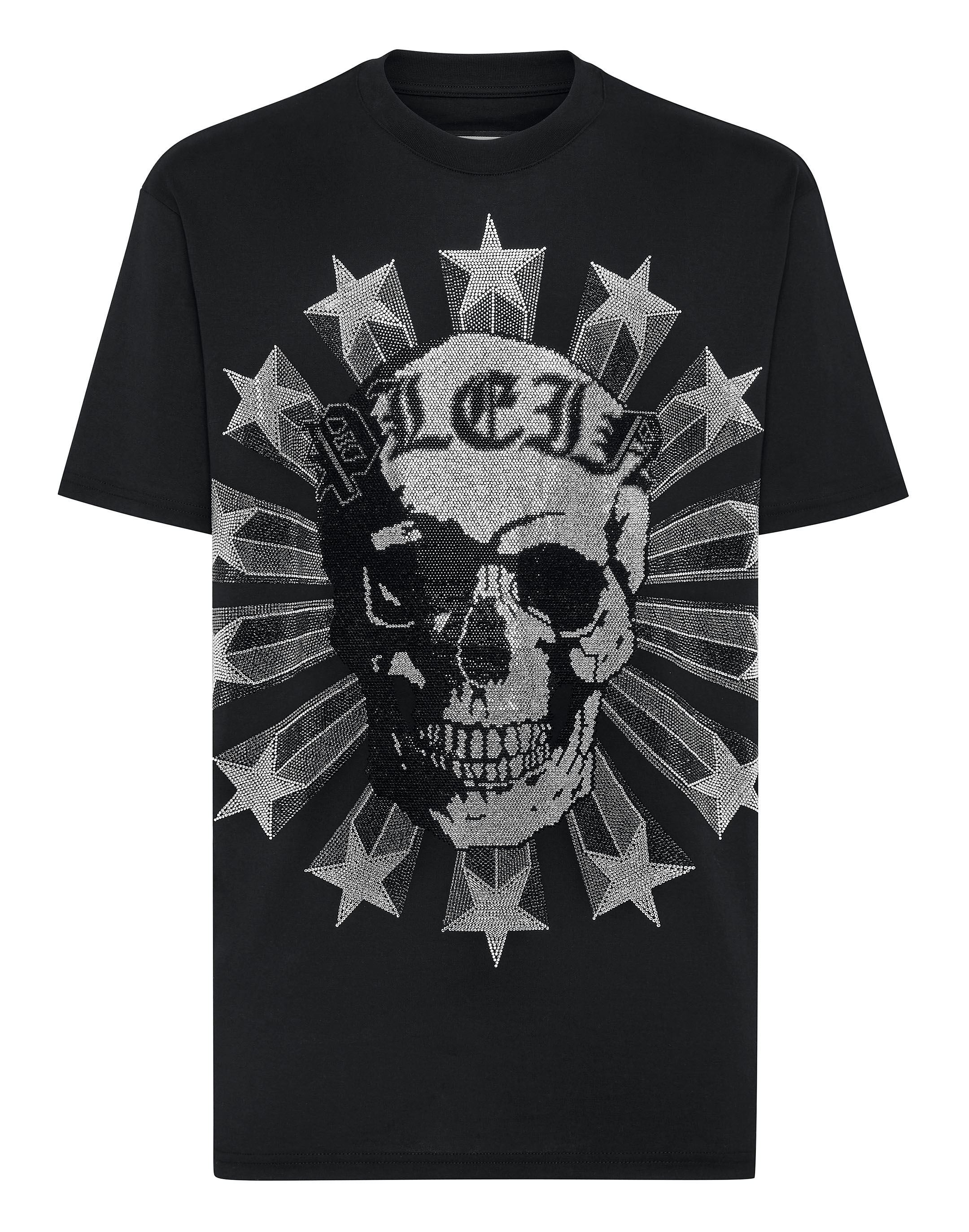 PHILIPP PLEIN クルネック SS カス レシンク シャシ Tシャツ T-shirt Round Neck SS with Crystals | Philipp Plein Outlet