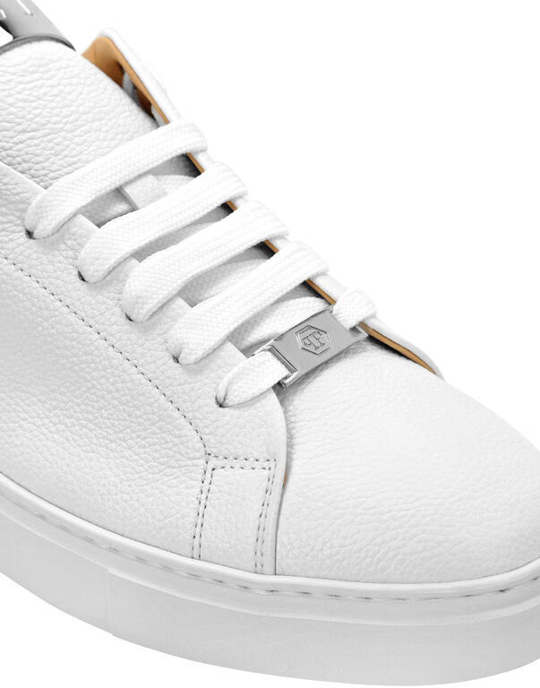 LO-TOP SNEAKERS SILVER $URFER LEATHER