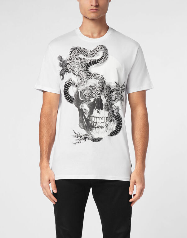 T-shirt Round Neck SS Dragon Skull
