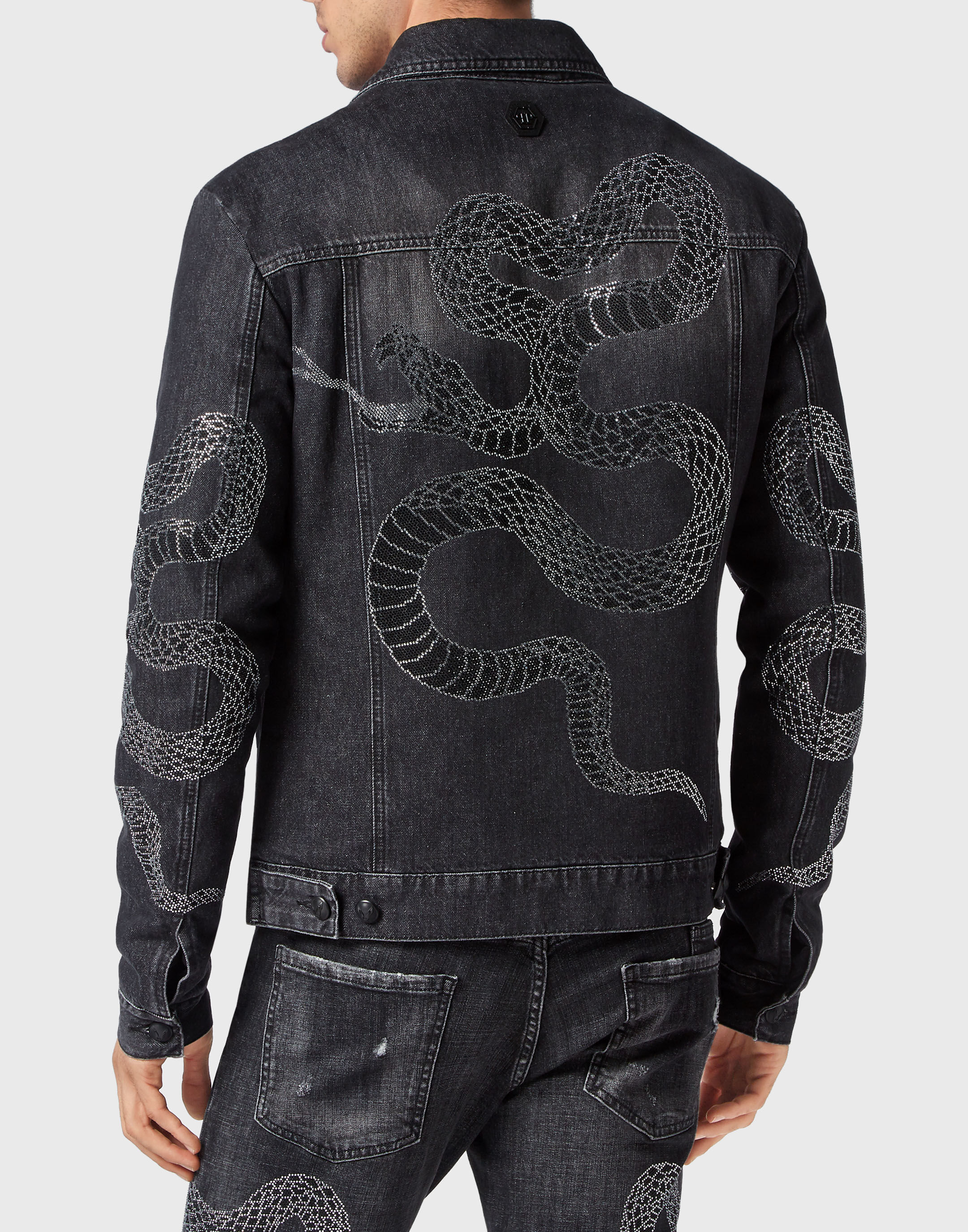 Amiri snake 2024 denim jacket
