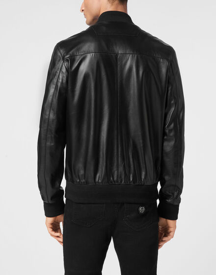 Leather Bomber LS Iconic Plein