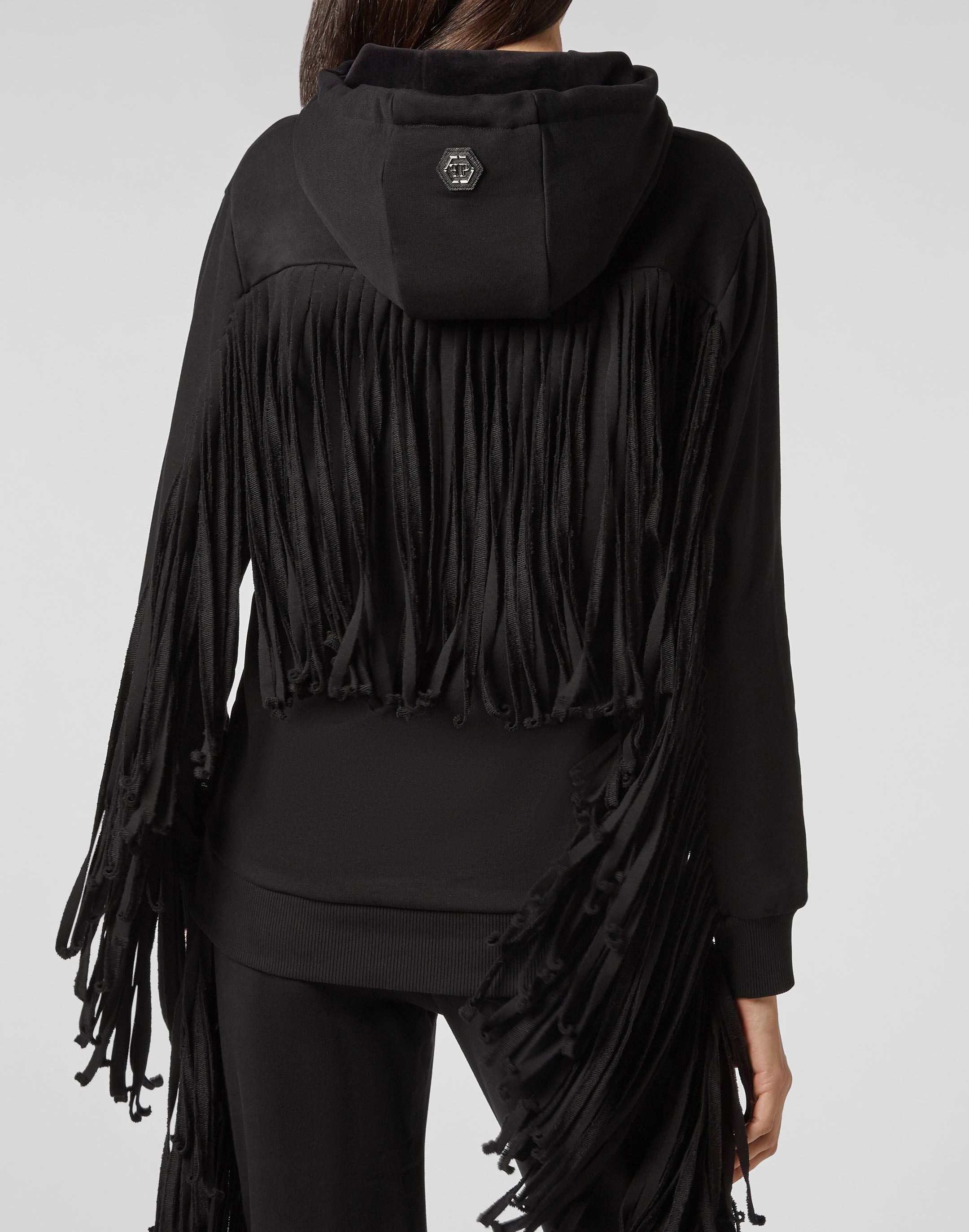 Fringe hoodie clearance