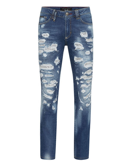 Denim Slim Fit with Metal mesh
