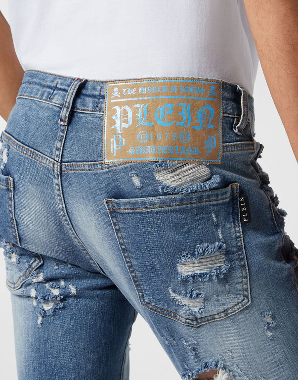 Denim Trousers Super Straight Cut Skull&Bones