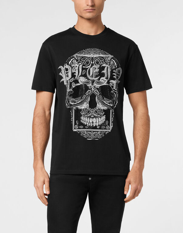 Round Neck T-Shirt Paisley Skull