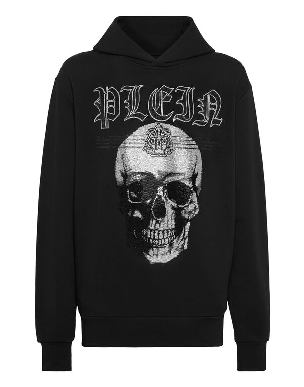 Hoodie Sweatshirt Skull Strass