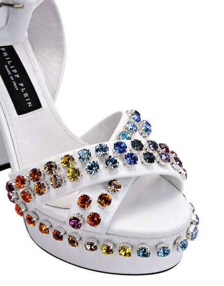 Sandals High Heels Multicolor with Crystals