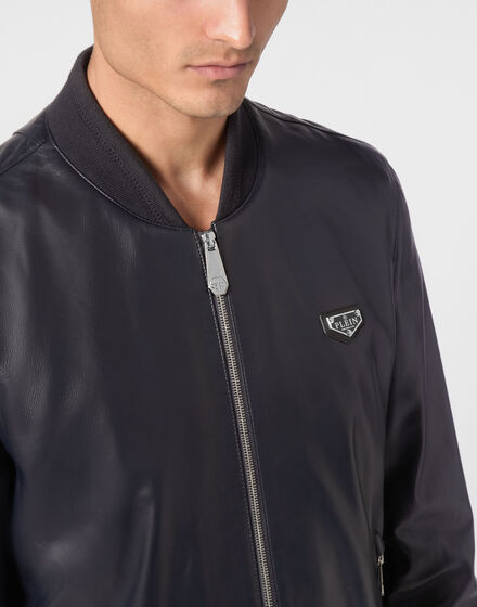 Leather Bomber LS Iconic Plein