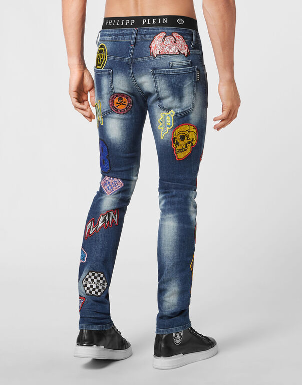 Denim Trousers Super Straight Cut Patches