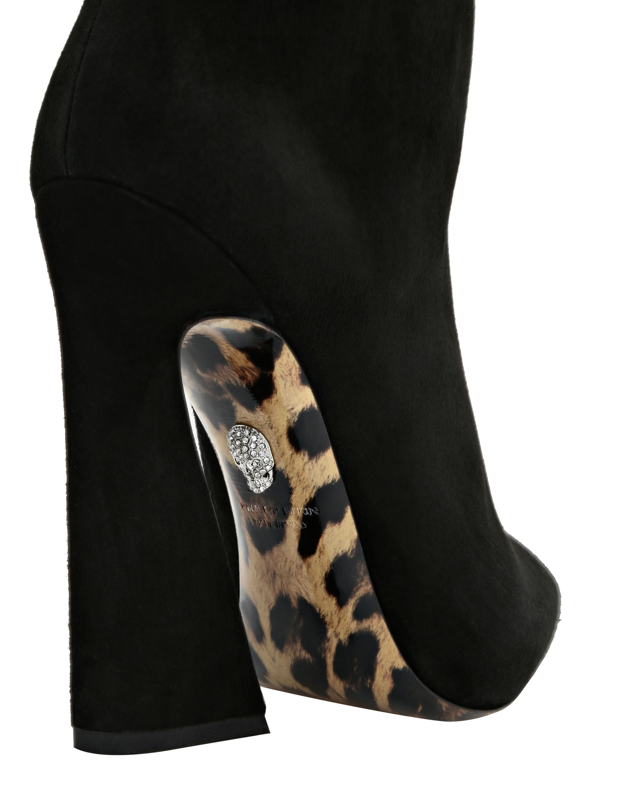 Leopard high heel booties discount