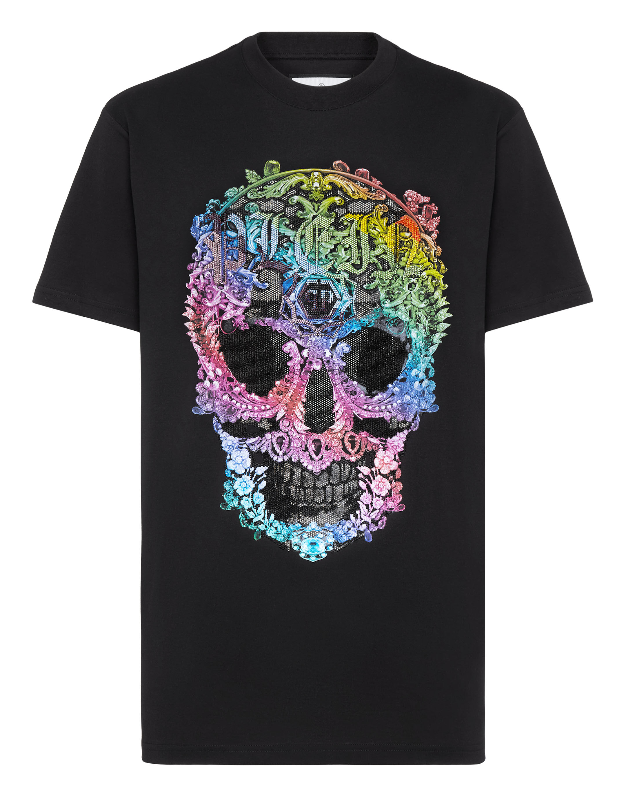 Tシャツ・カットソー Philipp Plein ROUND NECK SKULL & BONES T-shirt PHILIPP PLEIN T-shirt Round Neck SS Kimono Cut Skull&Bones