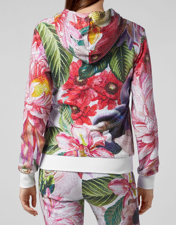 Hoodie Sweatjacket Flowers