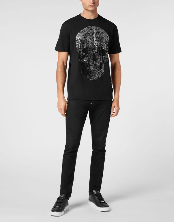 Round Neck T-Shirt Paisley Skull