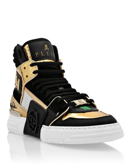 HI-TOP SNEAKERS PHANTOM KICK$ PYTHON GOLD HEXAGON