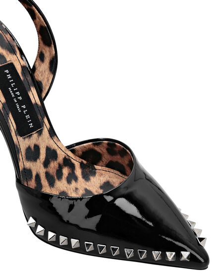Patent Leather Decollete Hi-Heels Studs