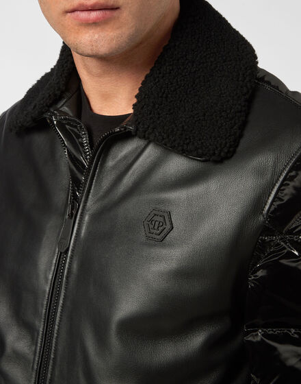 Leather and Nylon Jacket