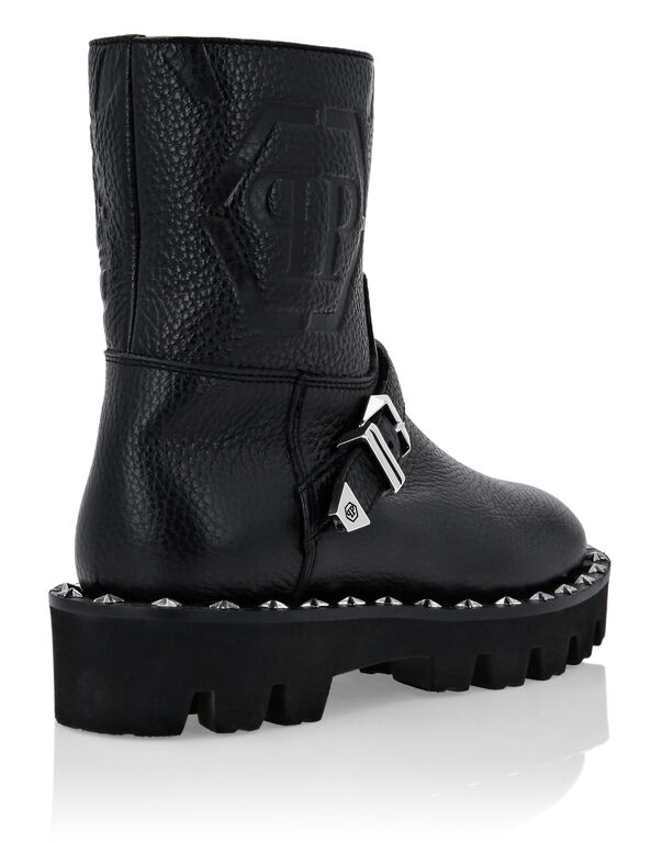 Leather Biker Boots Monogram