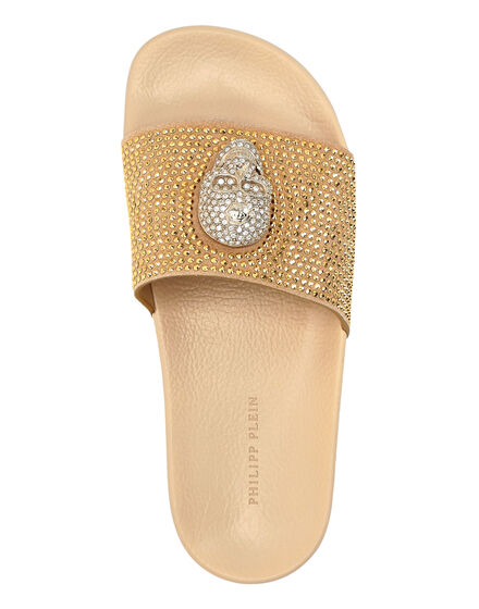 Sandals Flat Skull with Crystals