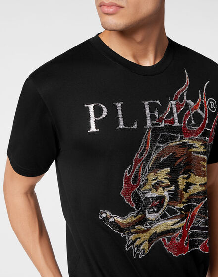 T-shirt Round Neck SS with crystals Lion Circus