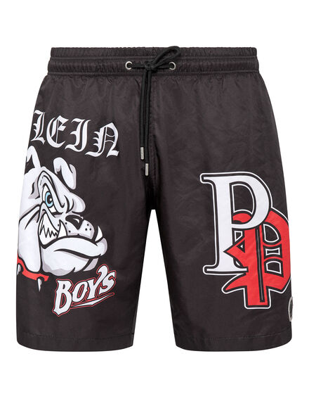 Jogging Shorts with Bulldog Print