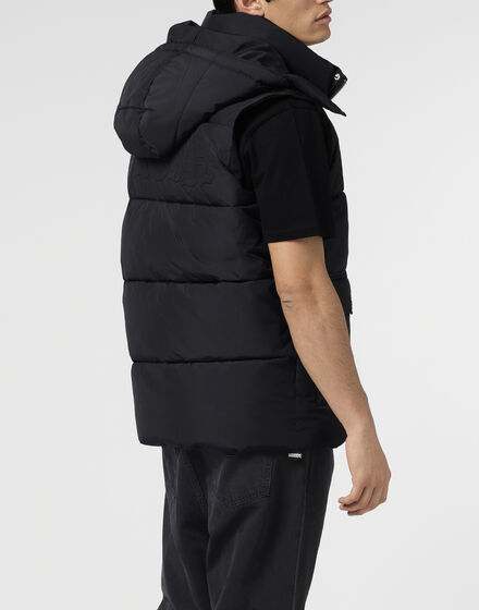 Nylon Puffer Vest Gothic Plein