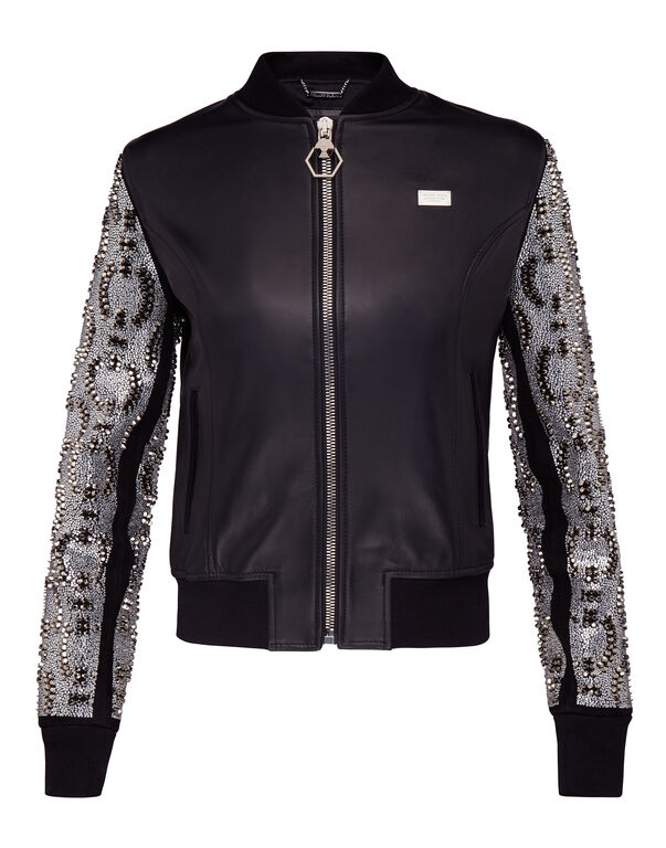 Leather Bomber "Snake Water"