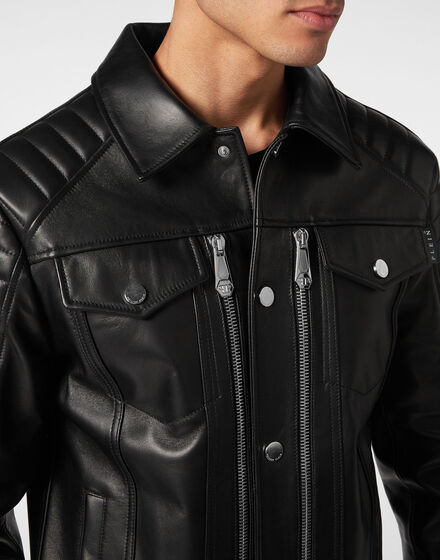 Leather Moto Jacket Iconic Plein