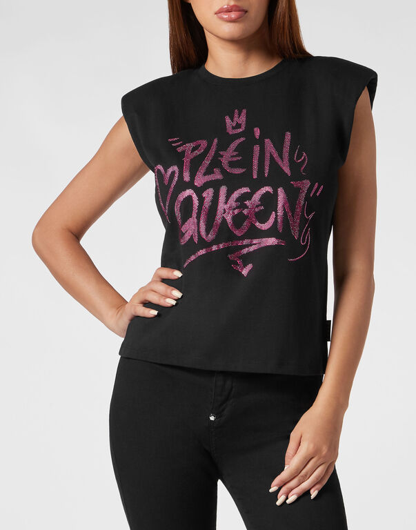 Sleeveless T-Shirt Sexy Pure with Crystals