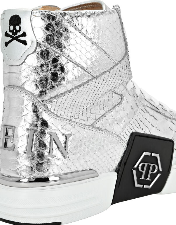 HI-TOP SNEAKERS MONEY KICK$ PYTHON Platinum HEXAGON