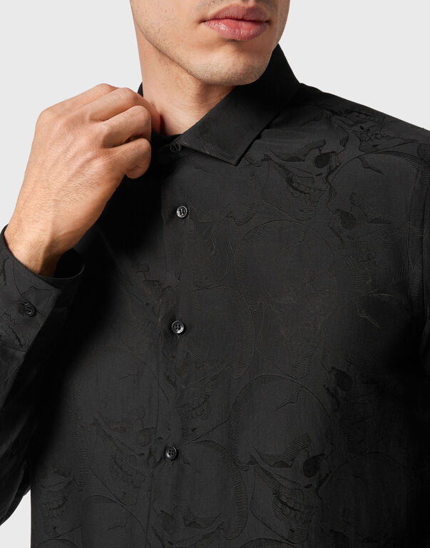 Jacquard Shirt Sugar Daddy Cut LS Skull