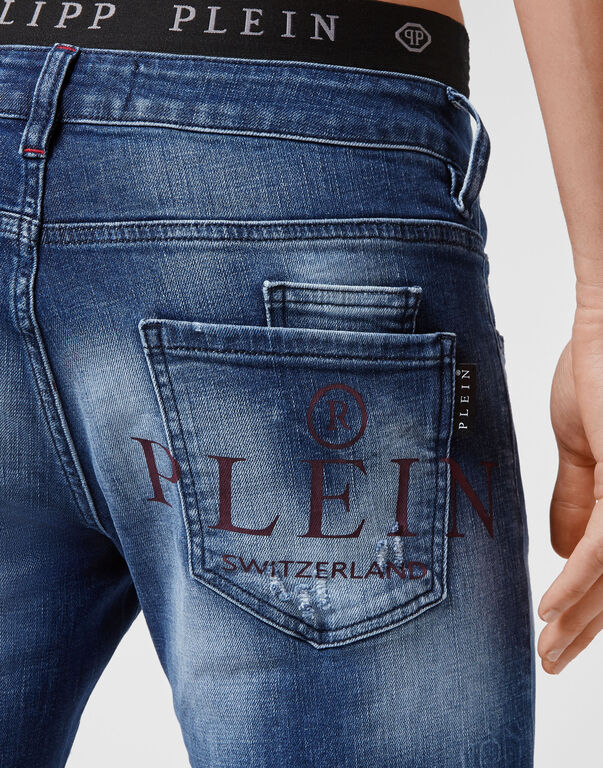 Denim Trousers  Straight Cut Supreme Destroyed Iconic Plein