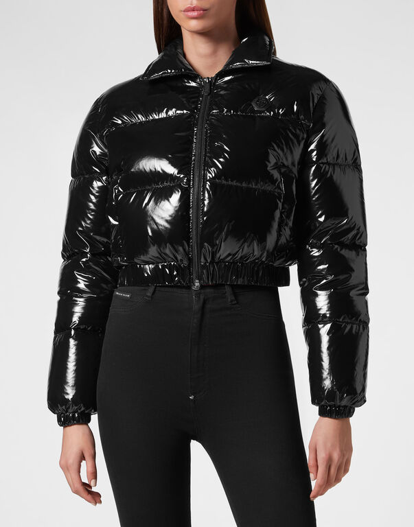 Cropped Nylon Down Jacket