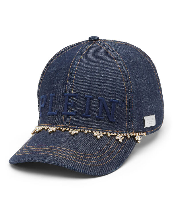 Denim Baseball Crystal Fringe