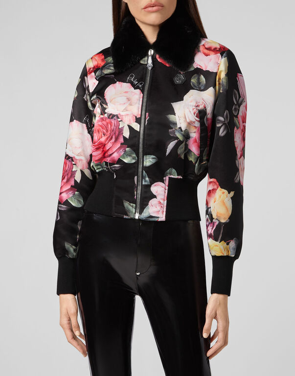 Bomber Painted Flowers Bomber Painted Flowers
