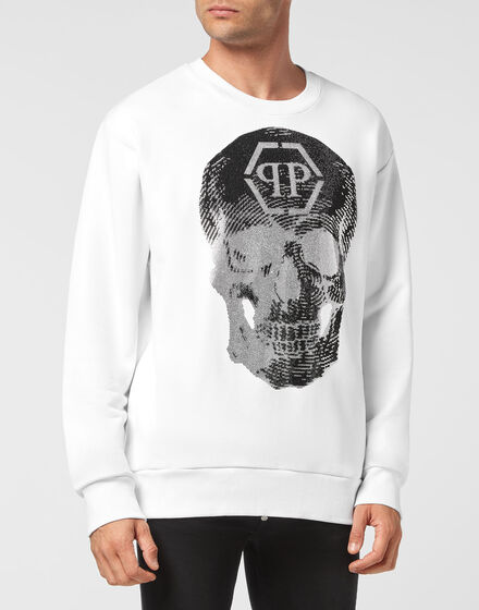 Sweatshirt Roundneck Skull with Crystals
