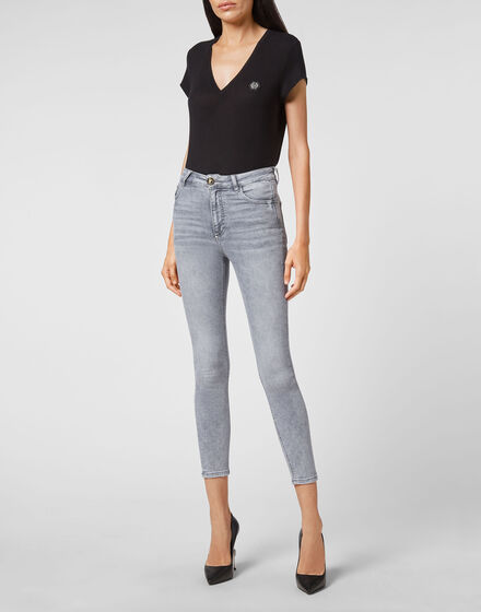 Denim Skinny Trouser  Skull