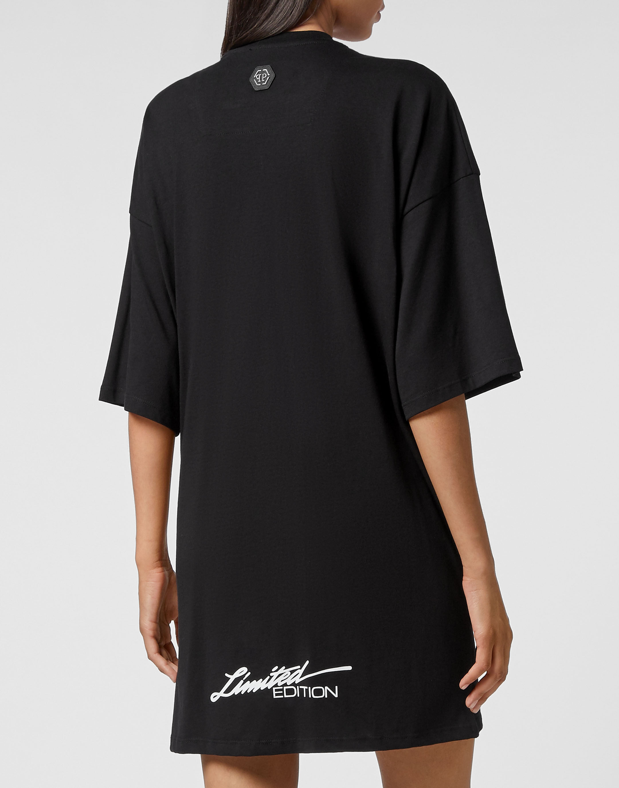 T shirt Dress Skeleton with Crystals Philipp Plein Outlet