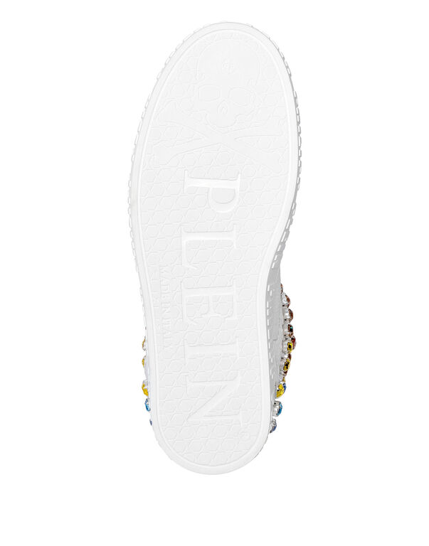 Leather Hi-Top Sneakers Crystal