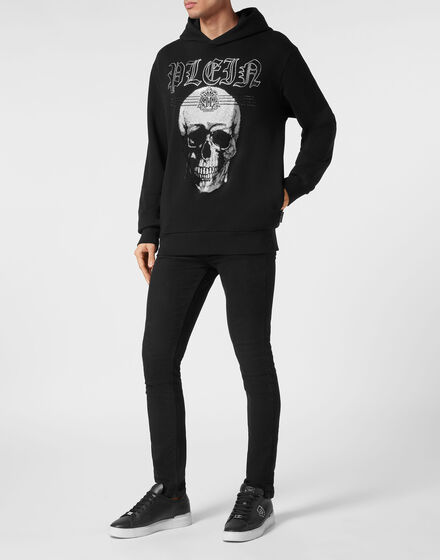 Hoodie Sweatshirt Skull Strass