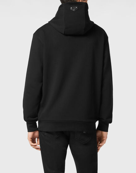 Hoodie Sweatshirt LS Strass Hexagon