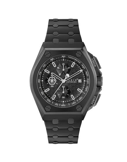PLEIN EXTREME 44MM - IP BLACK CASE - BLACK DIAL - IP BLACK METAL BAND - Watch