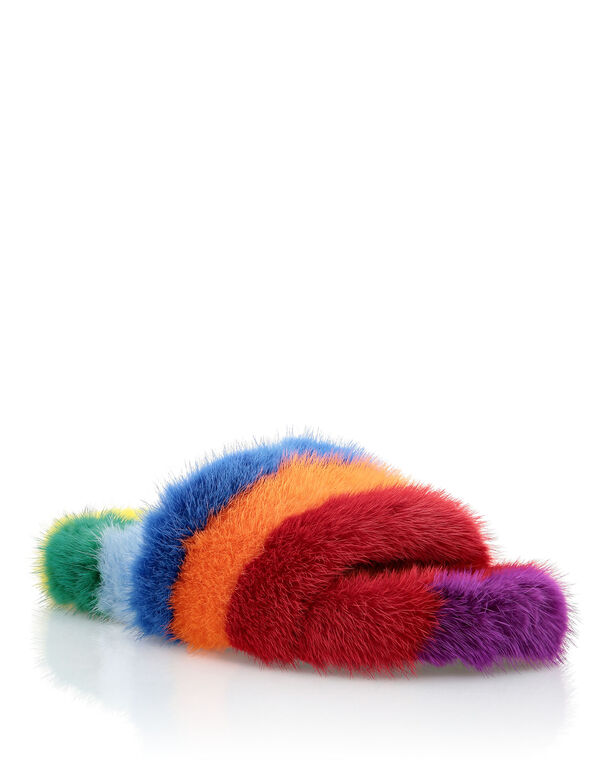 Colorful Fur Slipper  Luxury