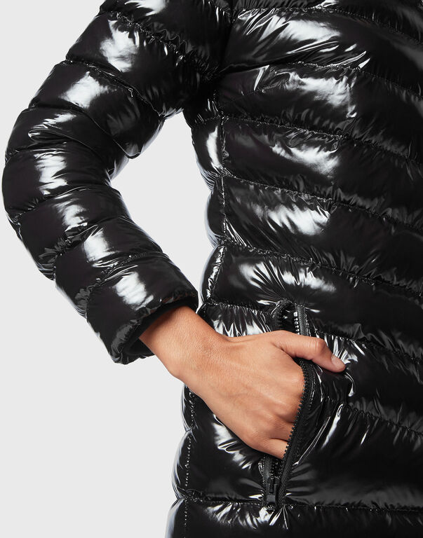 Nylon Long Down Jacket