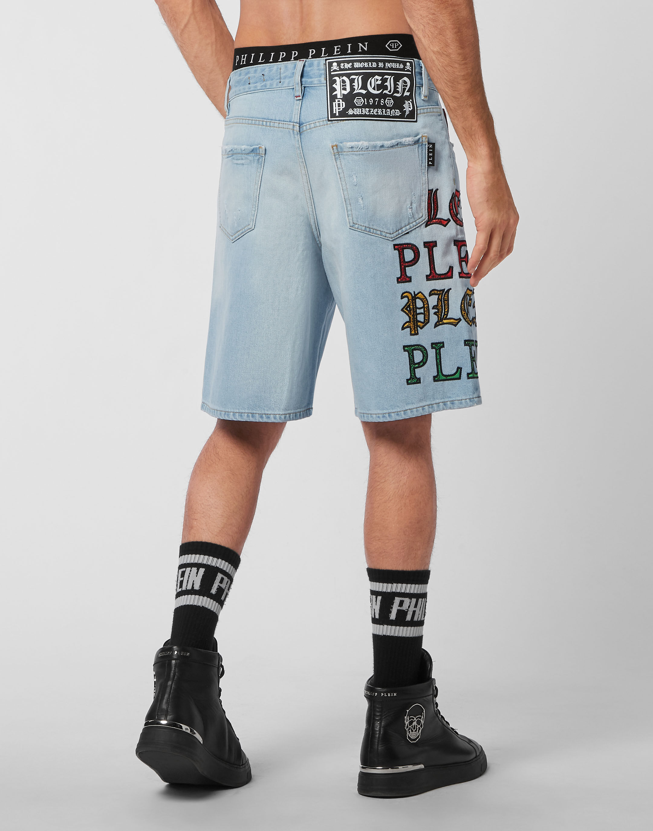 Denim Capri Shorts Gothic Plein Philipp Plein Outlet