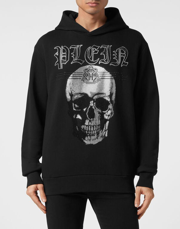 Hoodie Sweatshirt Skull Strass
