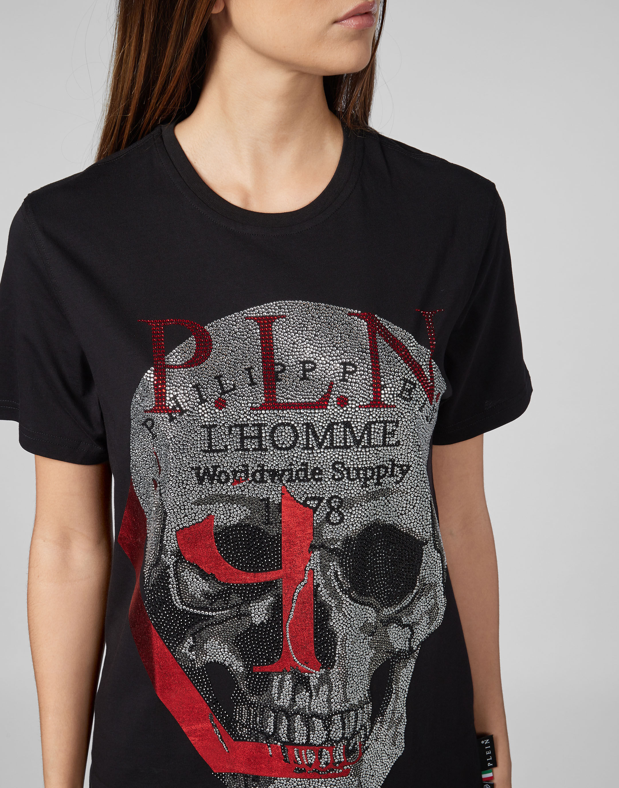 T shirt Platinum Cut Round Neck P.L.N. Philipp Plein Outlet