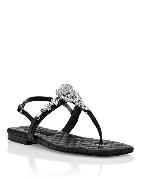 Flat Nappa Sandals Crystal