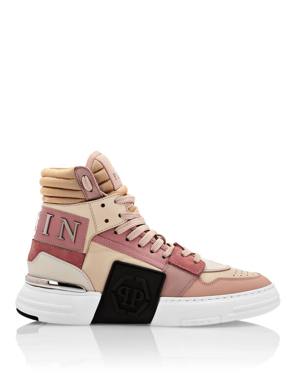 Leather Hi-Top Sneakers Mix Leather Hexagon