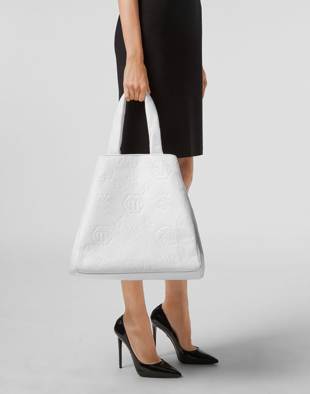 Leather Handle bag Embossed Monogram